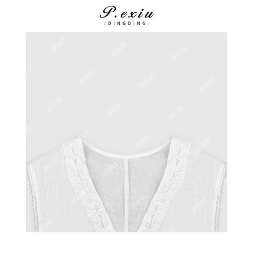 03-2潘依绣丁丁宠粉清新减龄木耳边V领无袖背心Q5591 商品图2