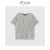 03-2潘依绣丁丁宠粉设计感提花纹路圆领短袖T恤Q48831 商品缩略图0