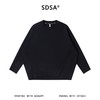 SDSA男装2026新款高贵轻奢前下摆开衩宽松圆领长袖T恤纯色百搭 商品缩略图0