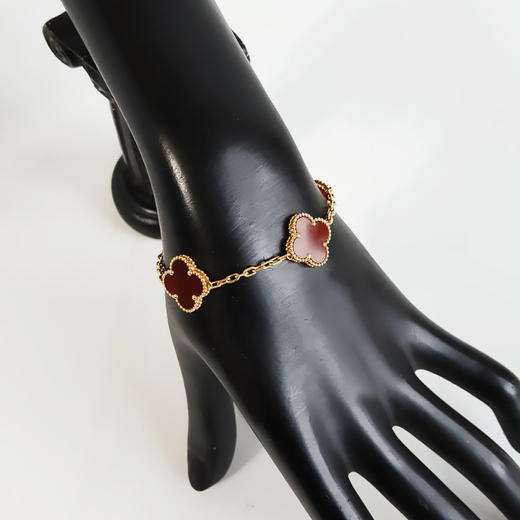 【天然正品】AU750黄金经典时尚高定定制款红五花手链 15.0*13.2*2.6MM（皆取最大值）20CM 280226NJS14 商品图5