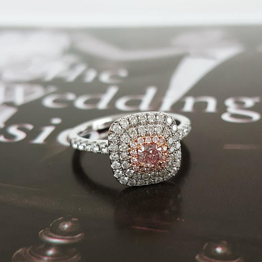 【天然正品】AU750白金经典时尚垫型0.179克拉钻石戒指13号（戒圈可改）110226TJ03 商品图2