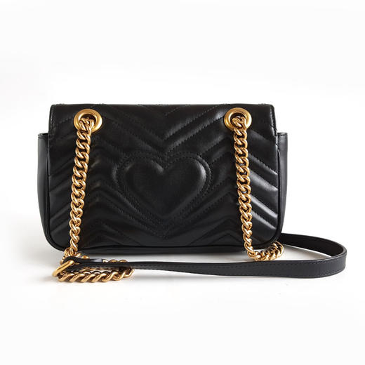 【95新】Gucci古驰Marmont系列446744黑金马蒙22链条包单肩包单肩斜挎包女士060326AK19 商品图3