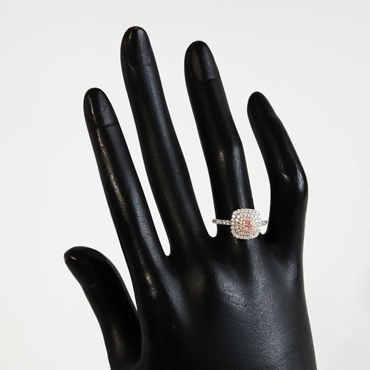 【天然正品】AU750白金经典时尚垫型0.179克拉钻石戒指13号（戒圈可改）110226TJ03 商品图7