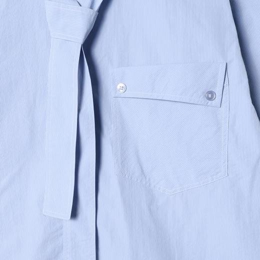 5033SDSA男装2026新款高贵轻奢韩系简约纯色竖纹领带长袖衬衫百搭宽松 商品图2