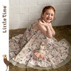littletime26春夏女童韩国波西米亚风碎花连衣裙粉色复古田园长裙 商品缩略图1