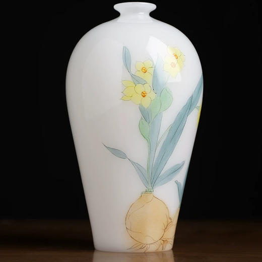 聚德冰种手绘小花插花瓶 商品图6