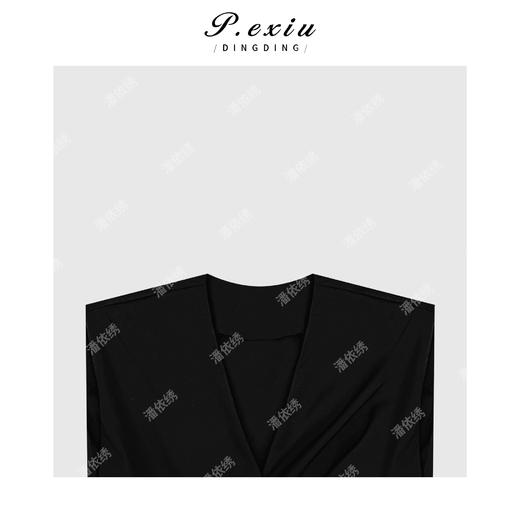 03-2潘依绣丁丁宠粉高级感重工压皱V领无袖上衣Q6542 商品图2