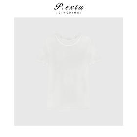 03-2潘依绣丁丁宠粉简约高捻棉修身短袖T恤Q38711