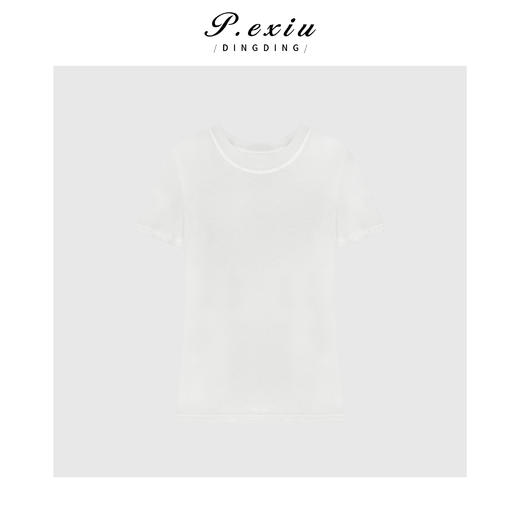 03-2潘依绣丁丁宠粉简约高捻棉修身短袖T恤Q38711 商品图0