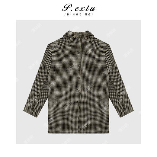 A008潘依绣丁丁宠粉【质感老钱】羊毛千鸟格英伦老钱风长袖西装外套M8970 商品图2