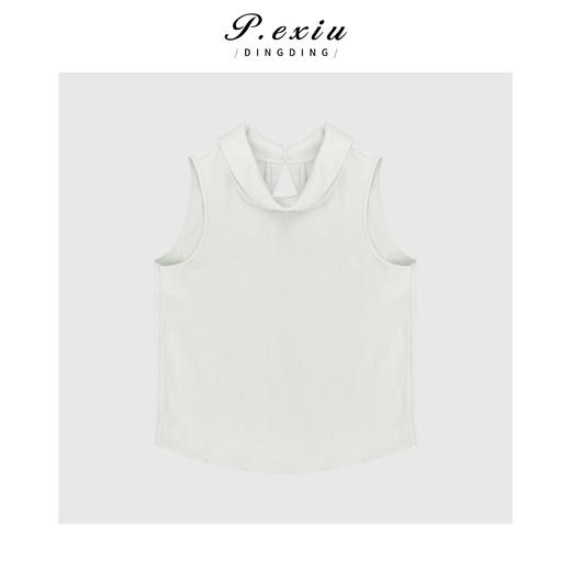 03-2潘依绣丁丁宠粉精致时髦减龄翻领无袖上衣Q5361 商品图0