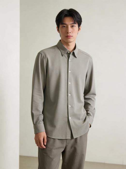 G2000男装SS26商场新款【方便易熨】舒适针织棉休闲衬衫61121212 商品图0