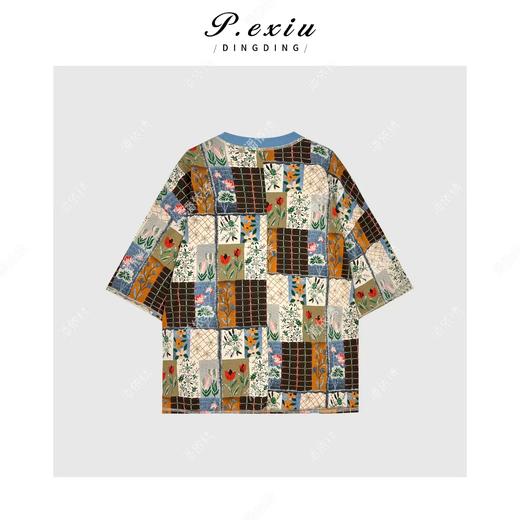 03-2潘依绣丁丁宠粉印花领口撞色开叉圆领短袖T恤Q30154 商品图1