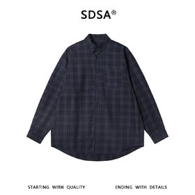 SDSA男装2026新款高贵轻奢美式老钱风简约格纹长袖衬衫百搭时尚