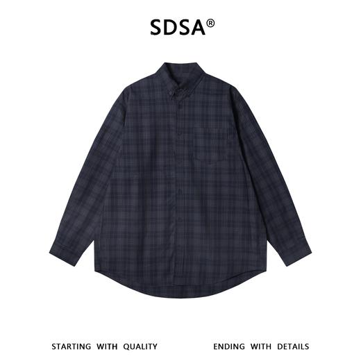 SDSA男装2026新款高贵轻奢美式老钱风简约格纹长袖衬衫百搭时尚 商品图0