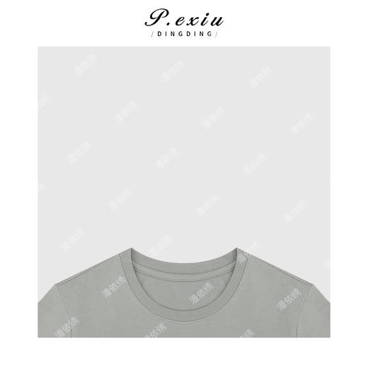 03-2潘依绣丁丁宠粉简约玫瑰钉珠绣花短袖圆领T恤Q1567 商品图2