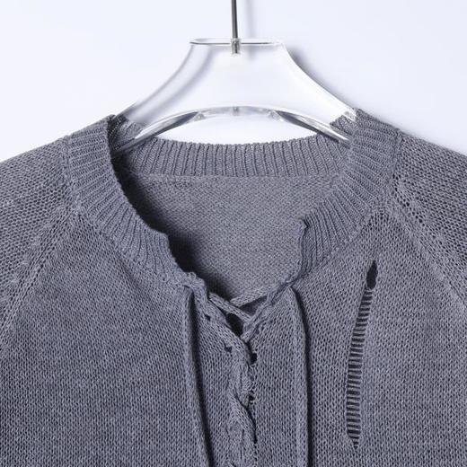 MY001SDSA男装2026新款高贵轻奢简约时尚半开抽绳领针织衫百搭慵懒风 商品图2