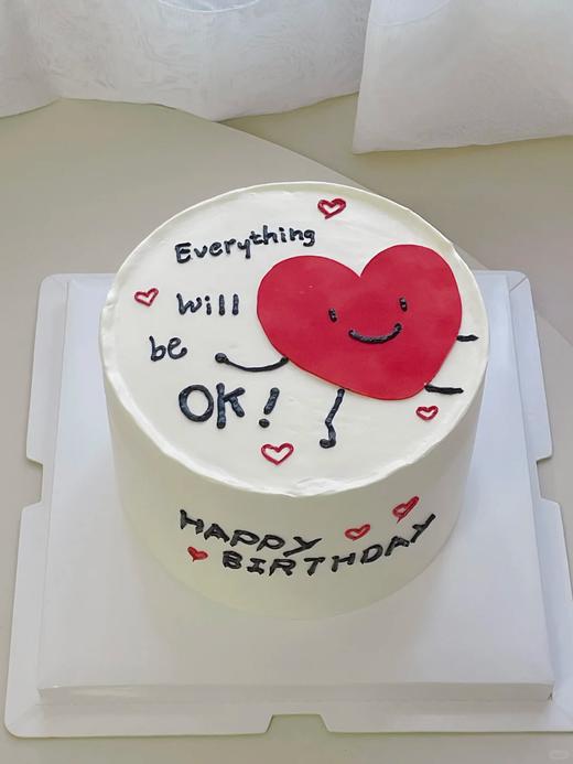 Everything will be OK红色爱心蛋糕-低糖处理无添加 商品图0