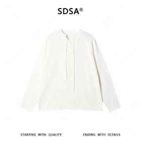 SDSA男装2026新款高贵轻奢简约时尚半开抽绳领针织衫百搭慵懒风