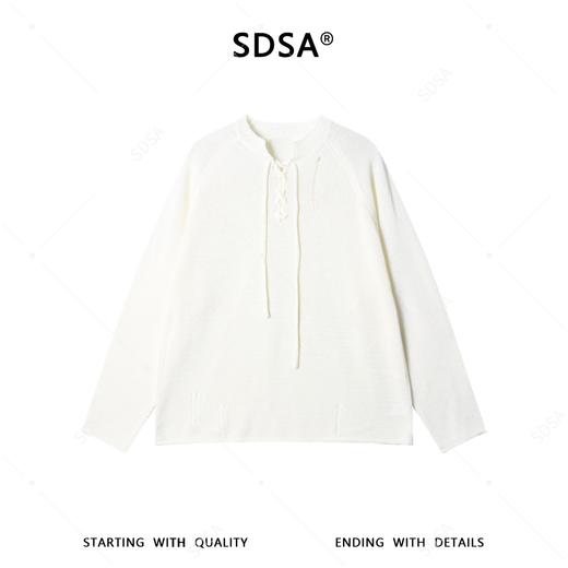 SDSA男装2026新款高贵轻奢简约时尚半开抽绳领针织衫百搭慵懒风 商品图0