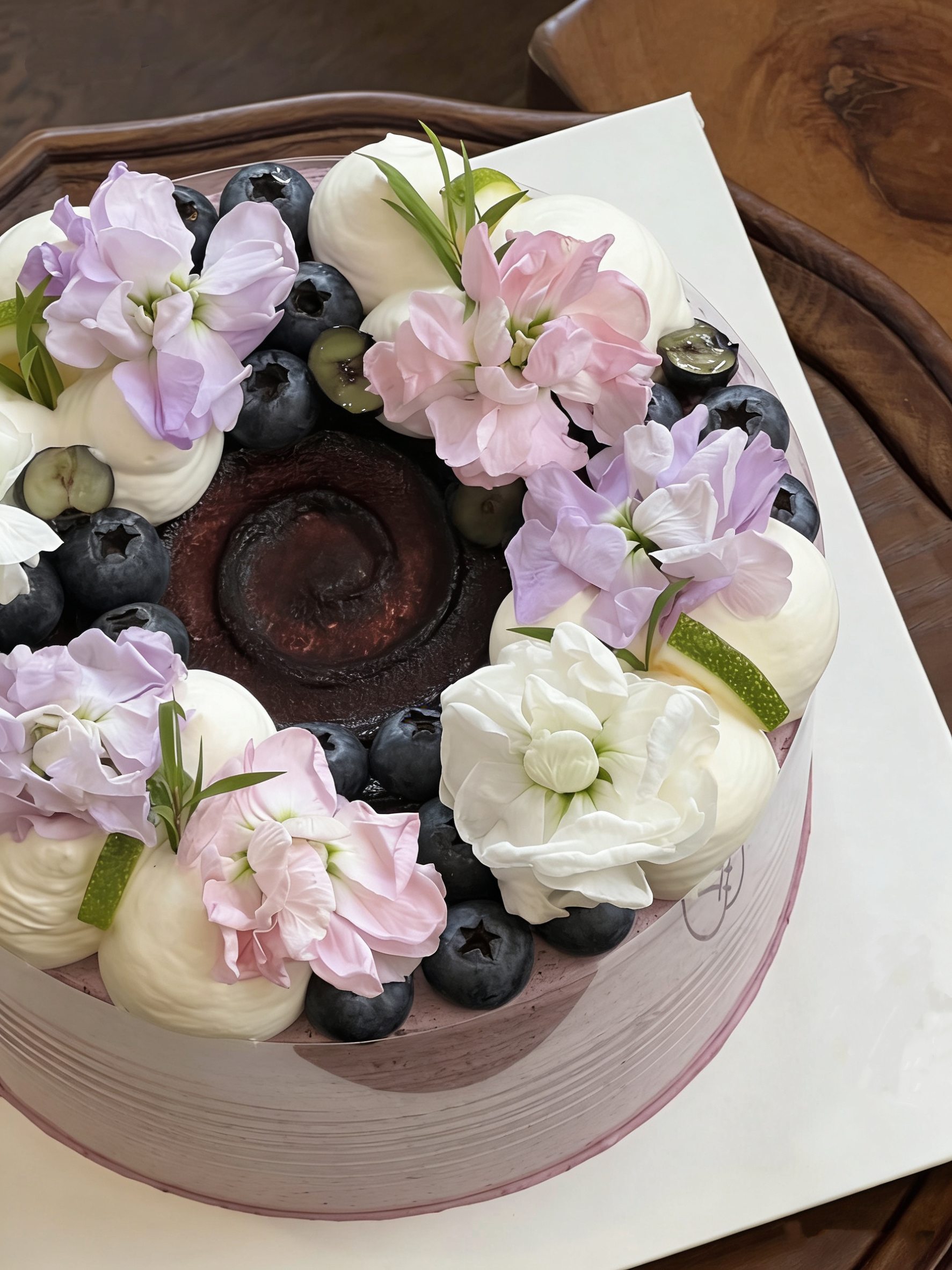 【NEW】紫色精灵蓝莓酱蛋糕（蛋糕上的紫罗兰鲜花颜色随机）