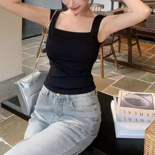 裁缝学苑AH131宽肩直角肩款一字领背心纸样女装带胸垫方领上衣样板 商品图3