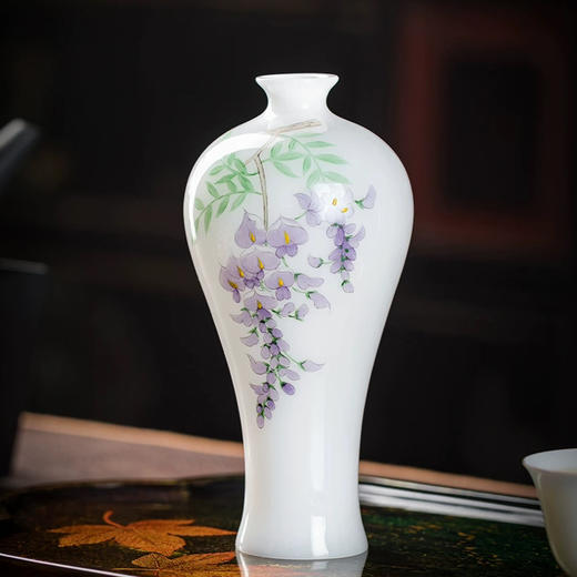 聚德冰种手绘小花插花瓶 商品图1