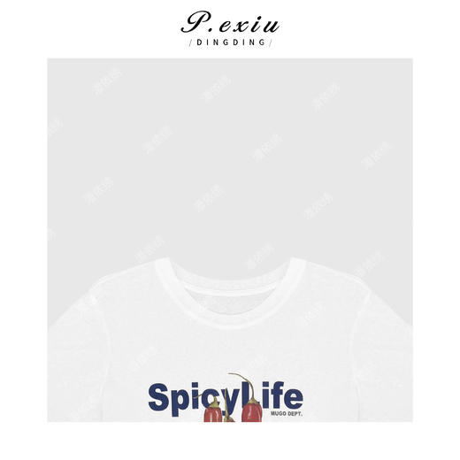 03-2潘依绣丁丁宠粉韩系夏季小辣椒印花短袖T恤 Q76709 商品图2