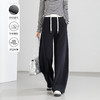 百媚生 又a又飒灰色运动裤宽松显瘦抽绳弯刀裤EC86028 商品缩略图0