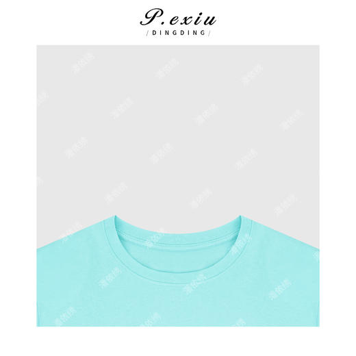03-2潘依绣丁丁宠粉带垫肩短袖圆领字母T恤Q39011 商品图2
