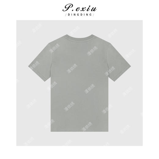 03-2潘依绣丁丁宠粉简约玫瑰钉珠绣花短袖圆领T恤Q1567 商品图1