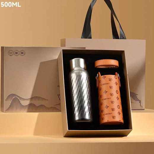 鹿岛制品波纹钛保温杯500ml 商品图1