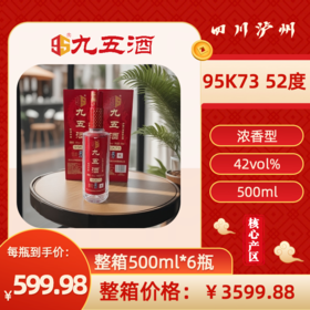 九五酒泸型AI浓香型 95K73号 42°白酒   整箱销售(500ml*6瓶）