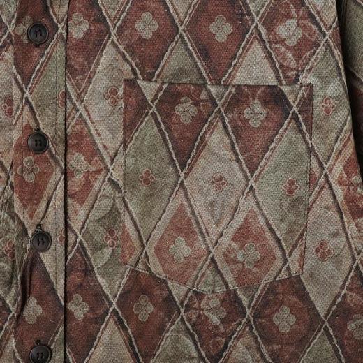 SDSA男装2026新款高贵轻奢美式复古撞色菱形设计长袖衬衫百搭简约 商品图2