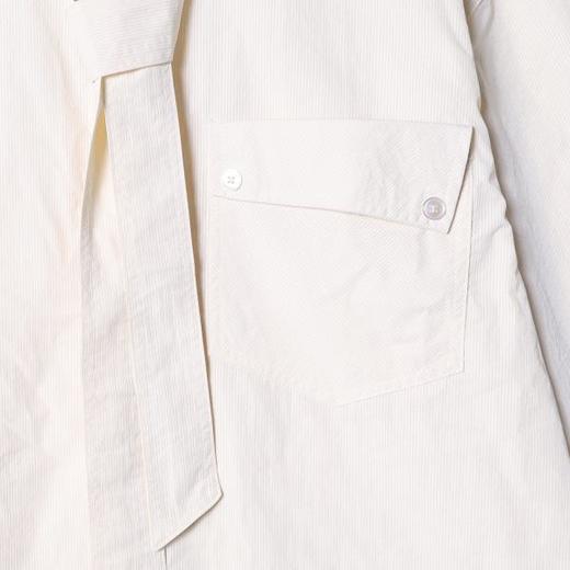 SDSA男装2026新款高贵轻奢韩系简约纯色竖纹领带长袖衬衫百搭宽松 商品图2