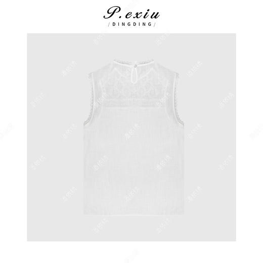 03-2潘依绣丁丁宠粉法式花边领拼接背心Q19065 商品图2