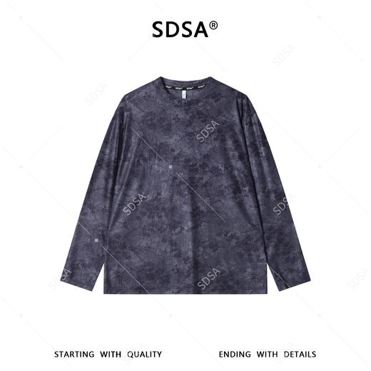 26T115SDSA男装2026新款高贵轻奢时尚撞色花卉图案圆领长袖T恤百搭简约 商品图1