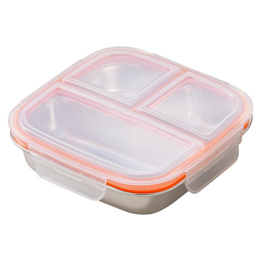 【特厚抗菌！三餐四季便当盒】304不锈钢密封便当盒 防串味三格四格保鲜盒 定量分装减脂餐盒 商品图3