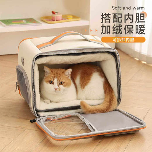 冬天猫包外出便携太空舱猫咪狗狗背包轻便冬季加内胆可拆卸宠物包 商品图2