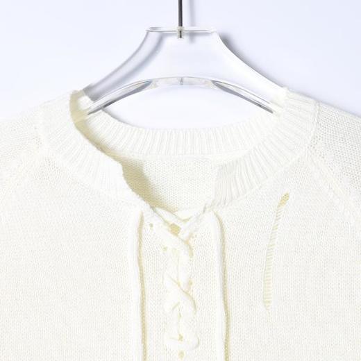 SDSA男装2026新款高贵轻奢简约时尚半开抽绳领针织衫百搭慵懒风 商品图1