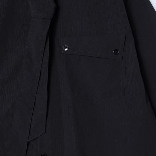 SDSA男装2026新款高贵轻奢韩系简约纯色竖纹领带长袖衬衫百搭宽松 商品图2