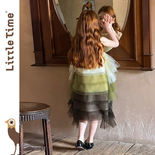 littletime女童网纱蛋糕连衣裙夏季渐变色公主裙生日礼服蓬蓬裙 商品图2