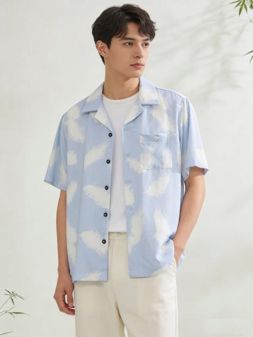 G2000男装SS26商场新款【莫代尔混纺】休闲短袖衬衫61132884 商品图0