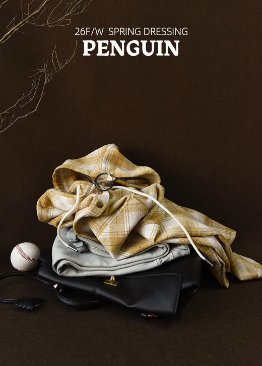 橘子味的春天黄格纹连帽衬衫外套 商品图11