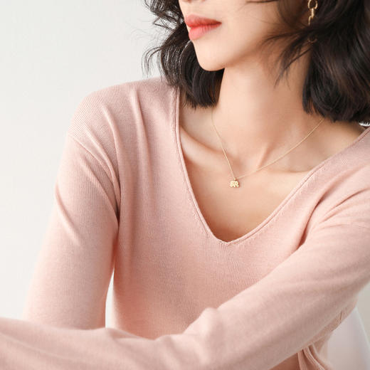 【拍2件一起付款！79元买1送1 卷边圆领V领针织衫】早秋新款卷边圆V领 宽松洋气针织衫 减龄显瘦打底衫 商品图5