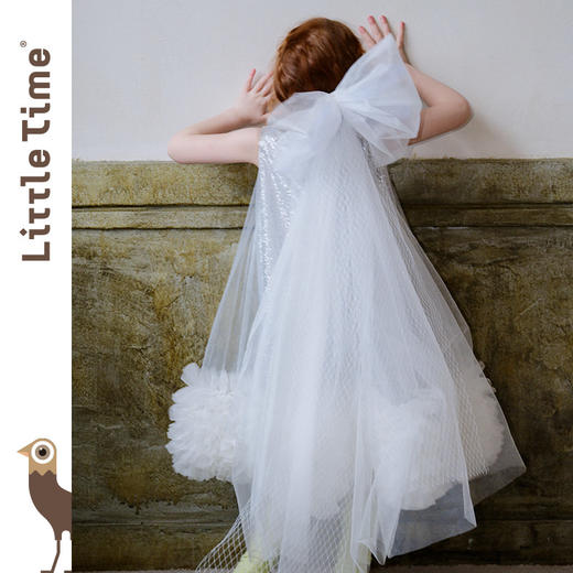 littletime梦幻风女童亮片银色连衣裙无袖网纱公主裙小精灵礼服裙 商品图4