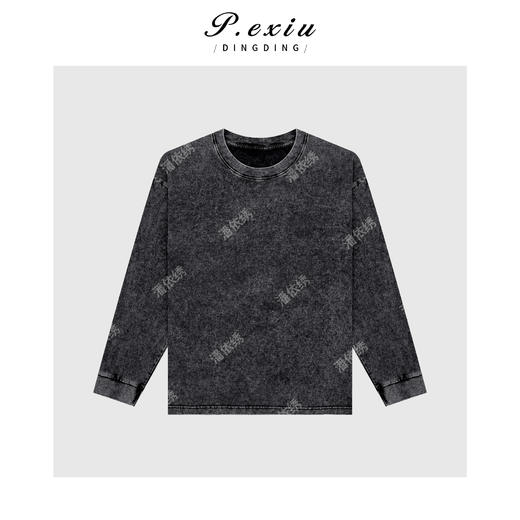 03-2潘依绣丁丁宠粉美式简约炒色做旧长袖上衣 G9080 商品图1