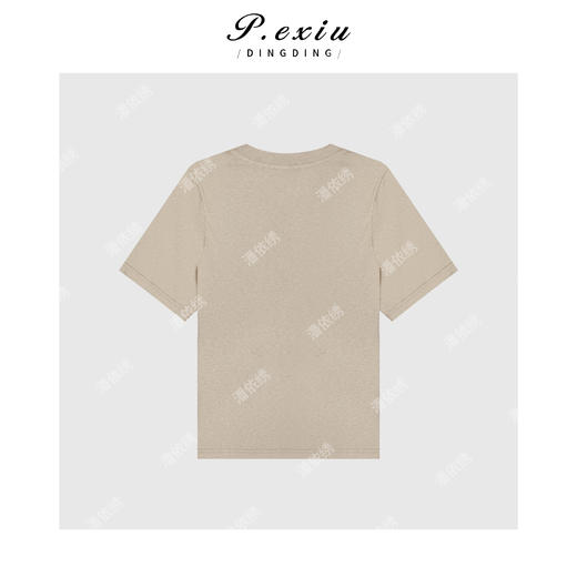 03-2潘依绣丁丁宠粉简约复古印花短袖圆领T恤Q38909 商品图1