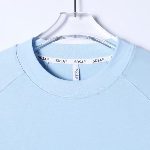 SDSA男装2026新款高贵轻奢前下摆开衩宽松圆领长袖T恤纯色百搭 商品图1