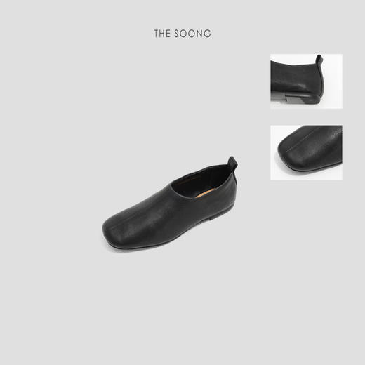 THESOONG|经典羊皮细腻柔软一脚蹬圆头平底皮鞋HWXZ8587 商品图3